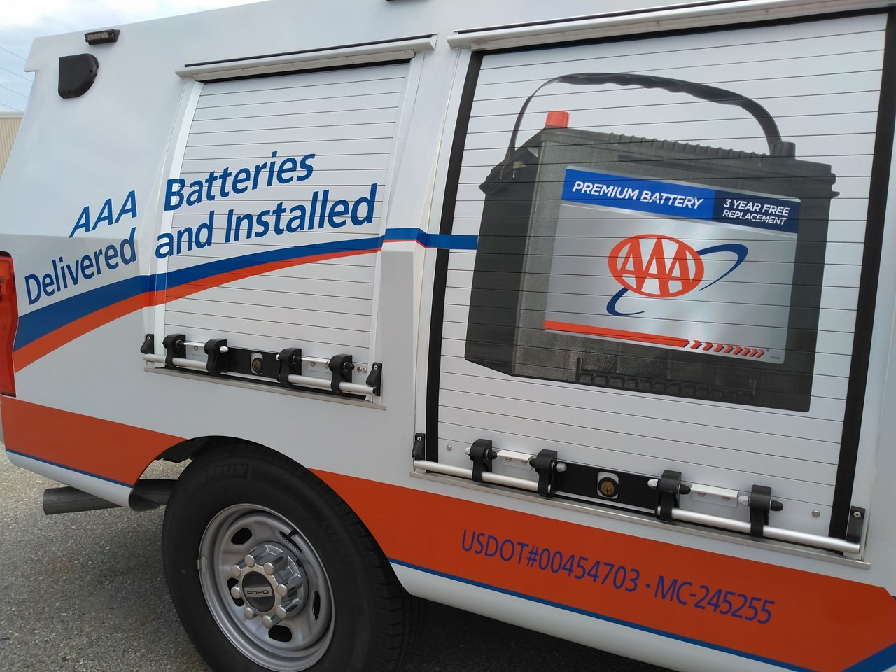 AAA Roadside Assistance Battery Service Body Close Up