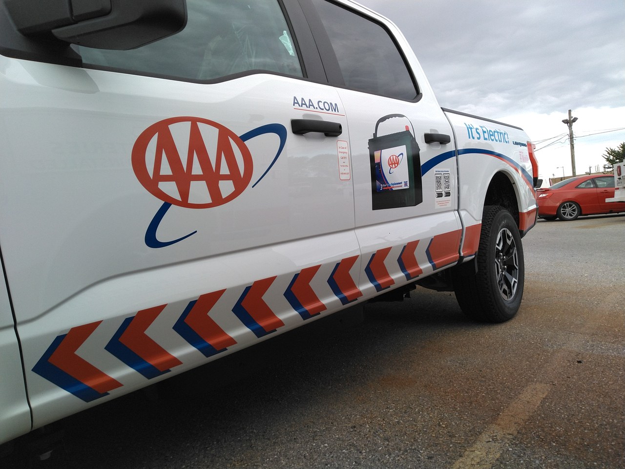 AAA Roadside Assistance F150 Electric Battery Truck