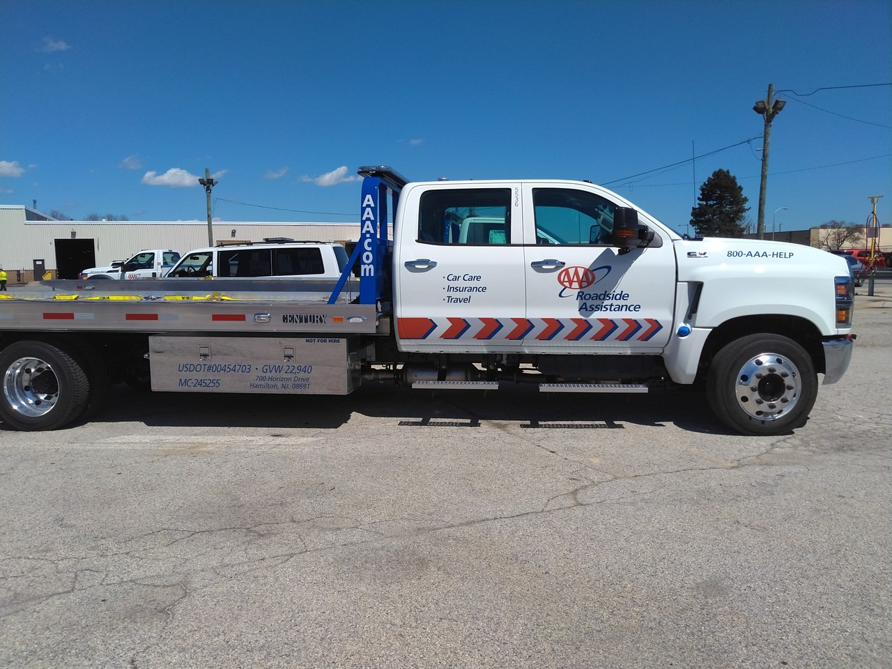 AAA Roadside Assistance Silverado Flatbed Tow Truck
