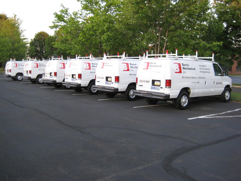 Burns Mechanical Inc Fleet Vans