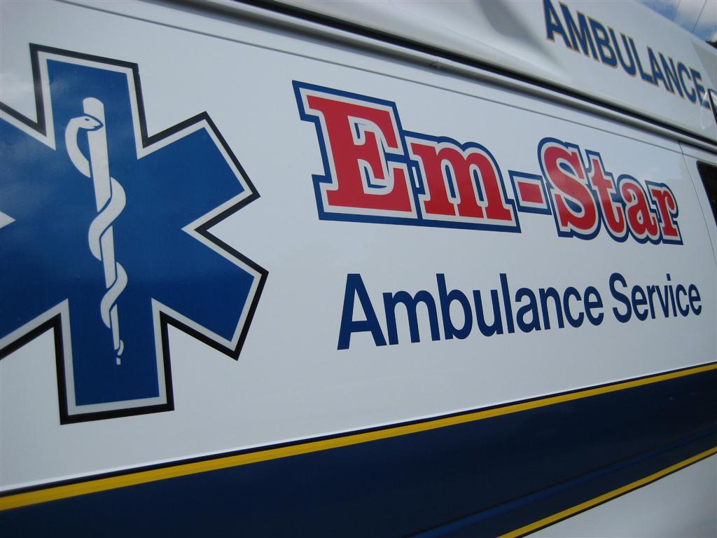 Em Star Ambulance Service Side Graphics Closeup