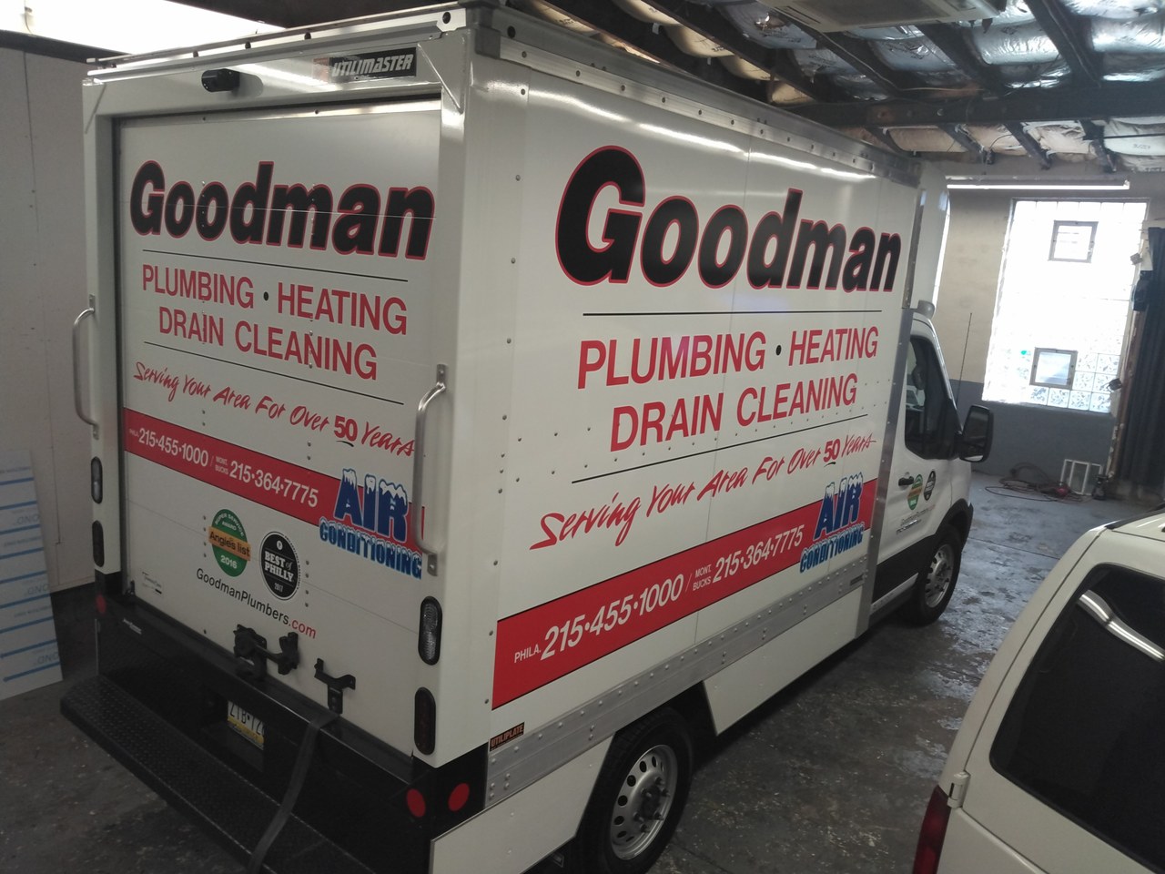 Goodman Plumbing Heating Drain Cleaning Ram ProMaster Box Van