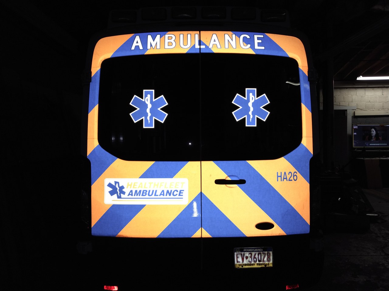 Healthfleet Ambulance Ford Transit HA26 Rear Night