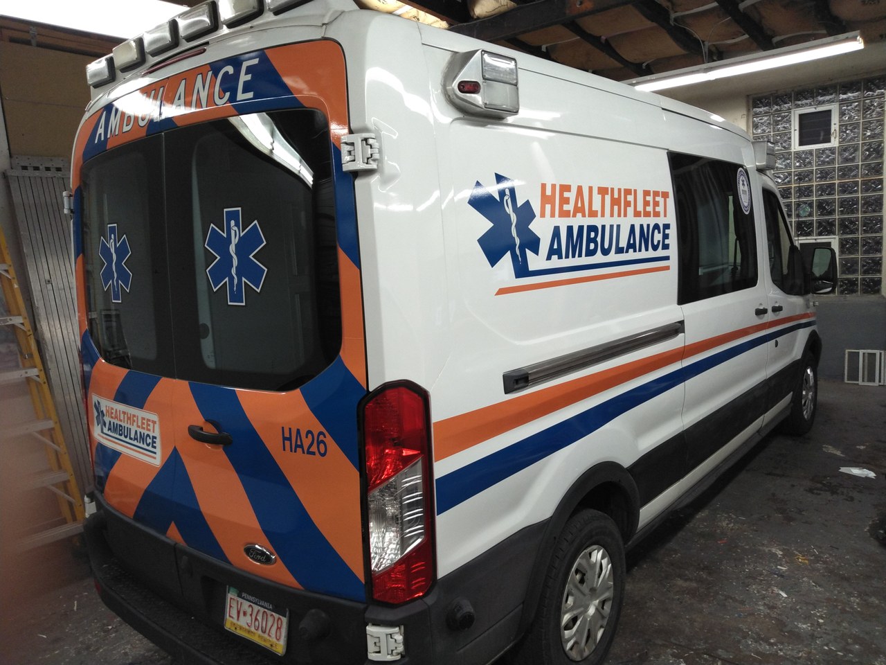 Healthfleet Ambulance Ford Transit HA26 Rear Quarter Side