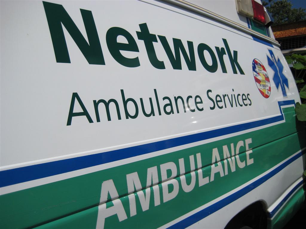 Network Ambulance Services Rear Side Graphics Green And White