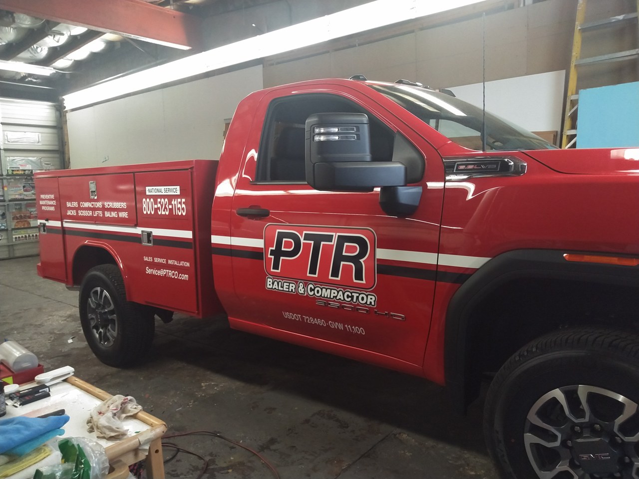 PTR Baler And Compactor GMC Sierra 2500HD Red Service Truck