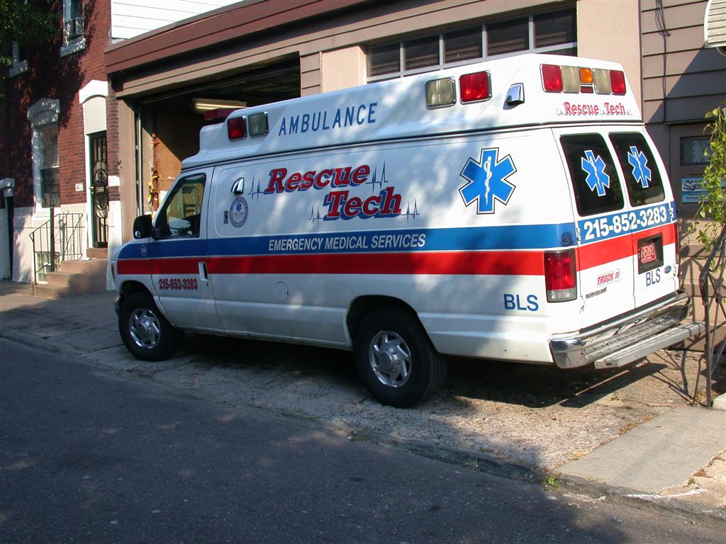 Rescue Tech EMS Ambulance Blue Red Stripe Side
