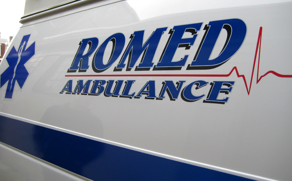 Romed Ambulance Logo Close Up