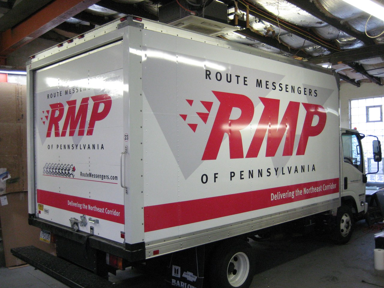 Route Messengers Of PA Box Truck Rear