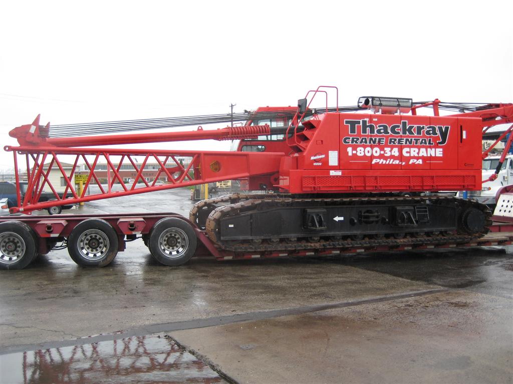 Thackray Crane Rental Crawler Crane On Flatbed