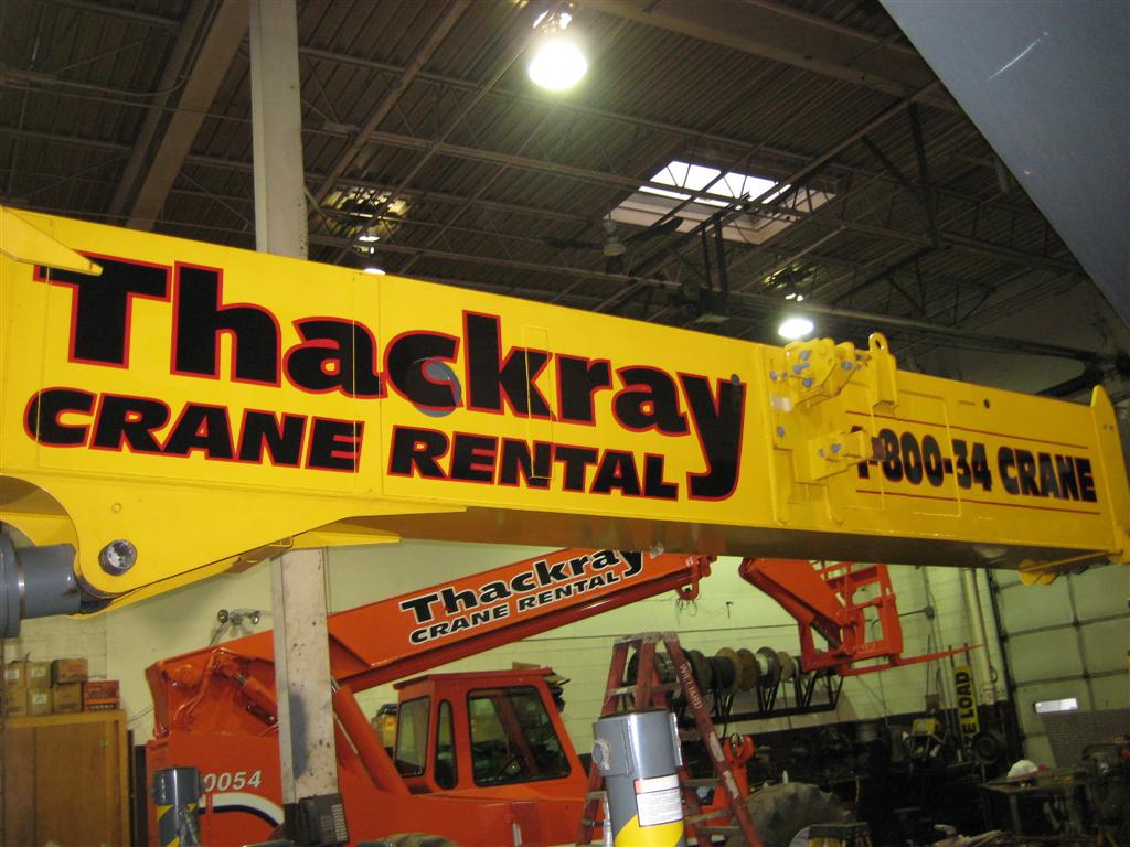 Thackray Crane Rental Yellow Boom Close Up