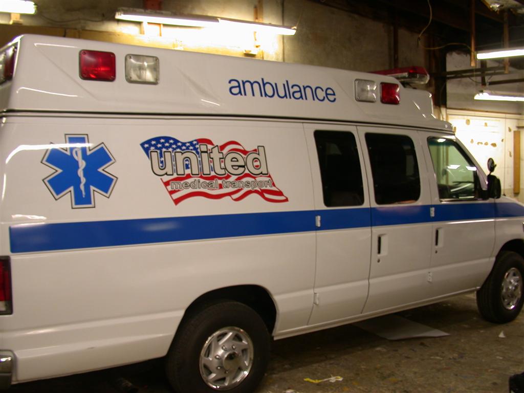 United Medical Transport Ambulance American Flag
