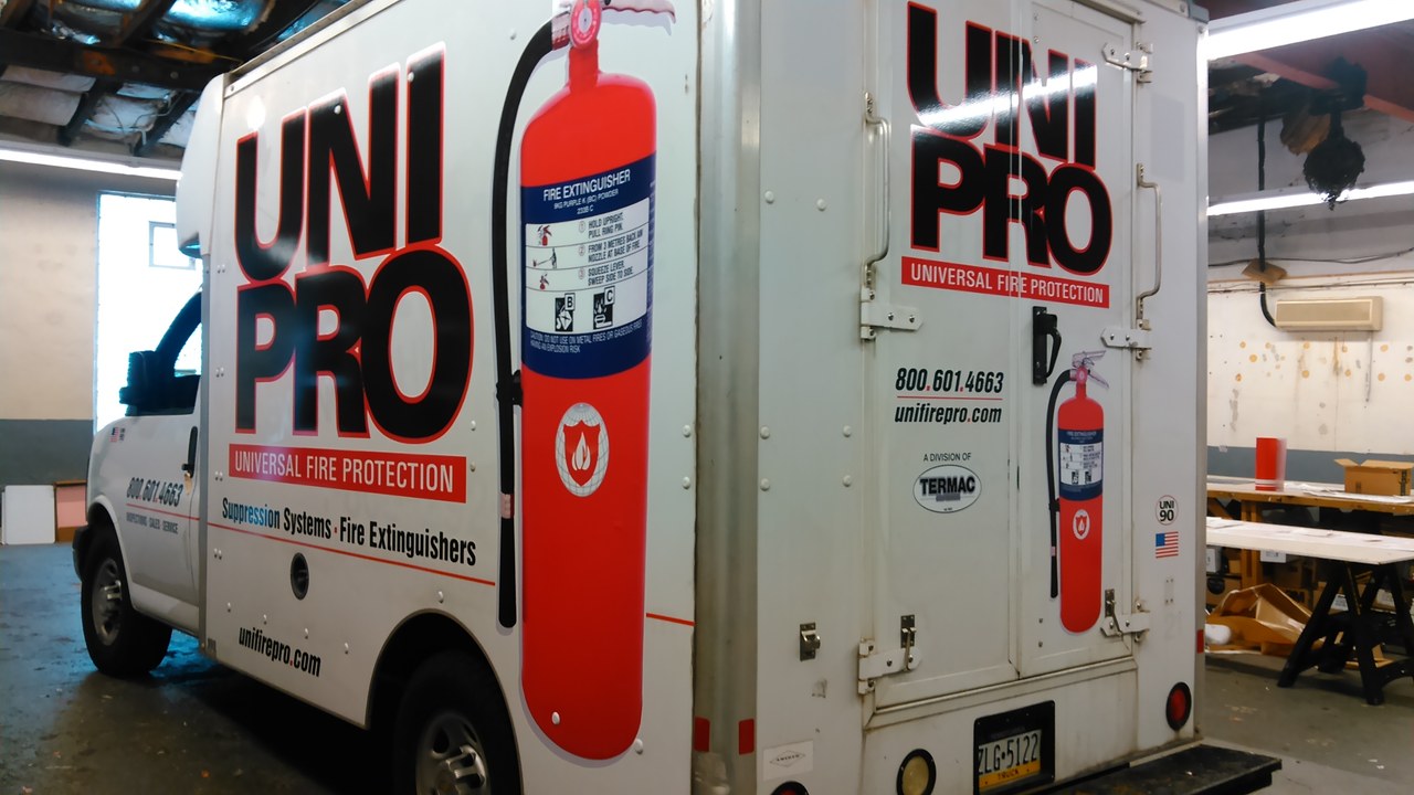 Universal Fire Protection UniPro Chevy Express Box Truck Rear Quarter