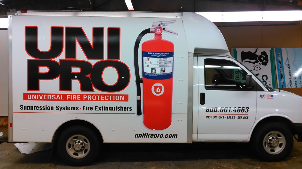 Universal Fire Protection UniPro Chevy Express Box Truck Side