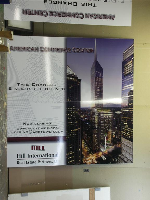 American Commerce Center Tower Now Leasing Sign