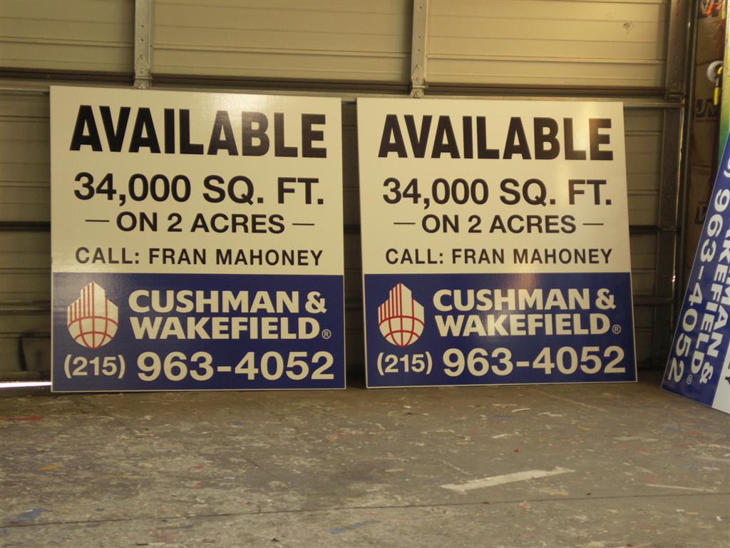 Cushman And Wakefield Available Property 34000 Sq Ft Sign