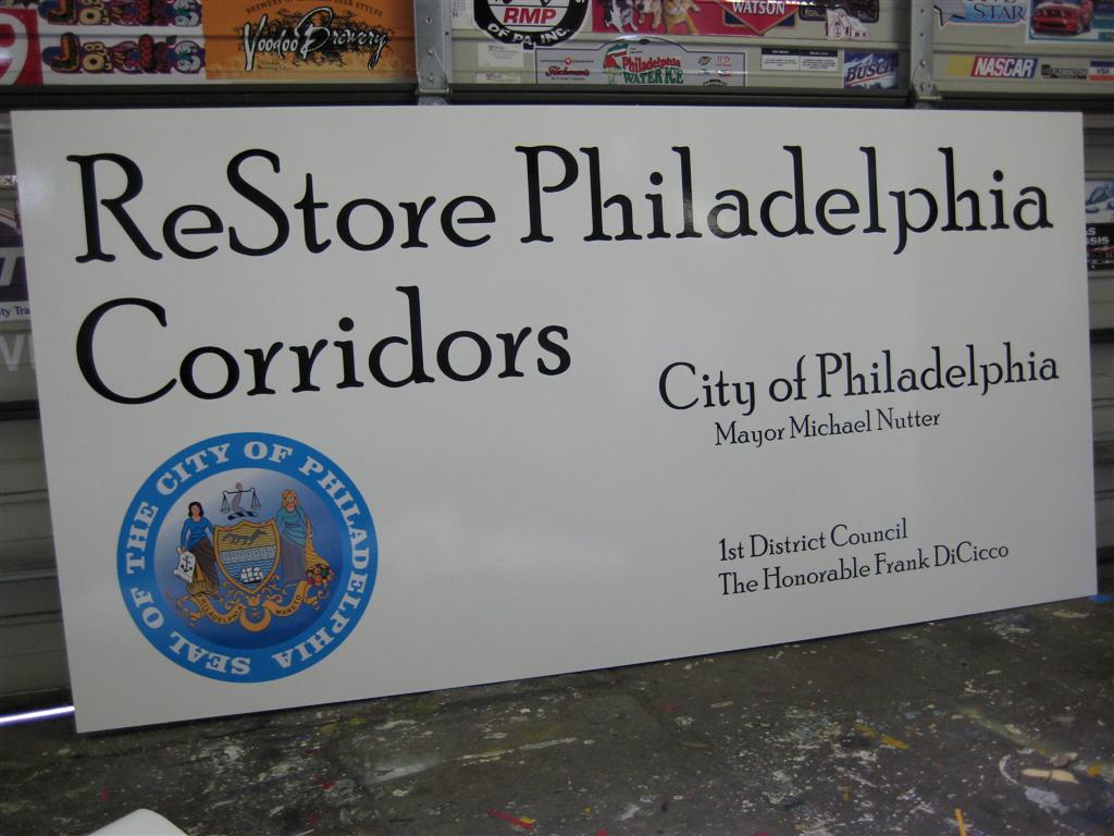 ReStore Philadelphia Corridors City Project Sign