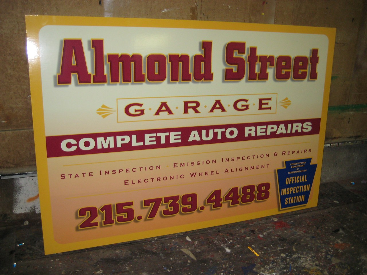 Almond Street Garage Sign