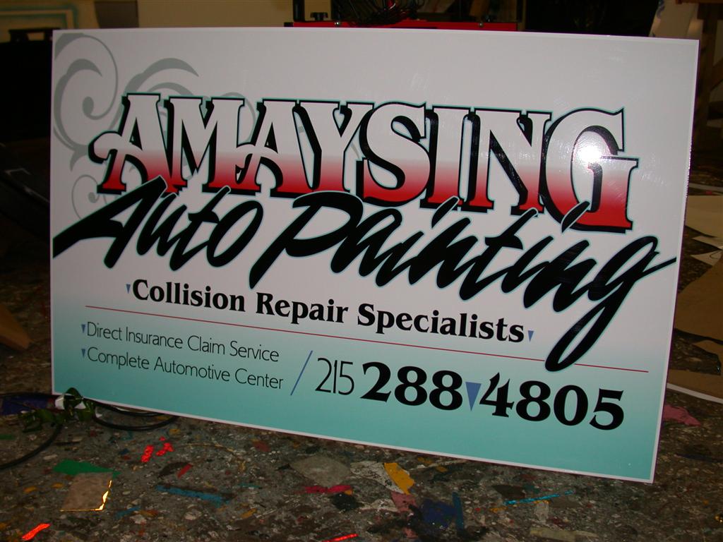 Amaysing Auto Painting Collision Repair Specialists Sign