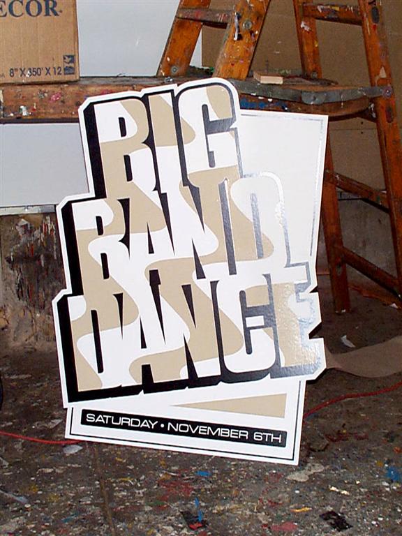 Big Band Dance Saturday Die Cut Sign