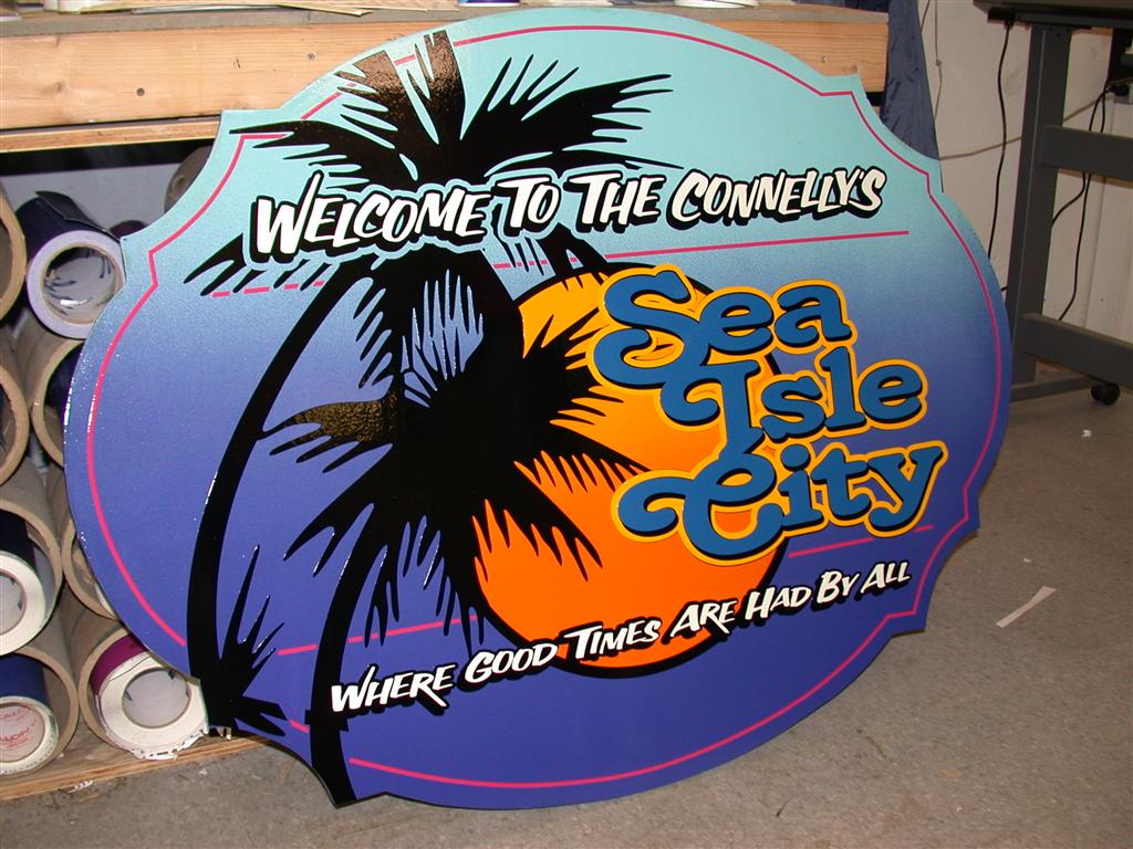 Connellys Sea Isle City Welcome Palm Tree Sign