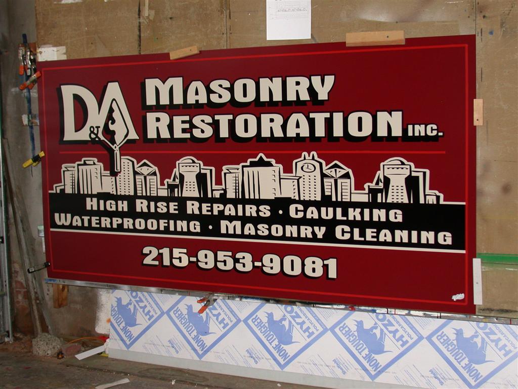 D And A Masonry Restoration High Rise Repairs Sign