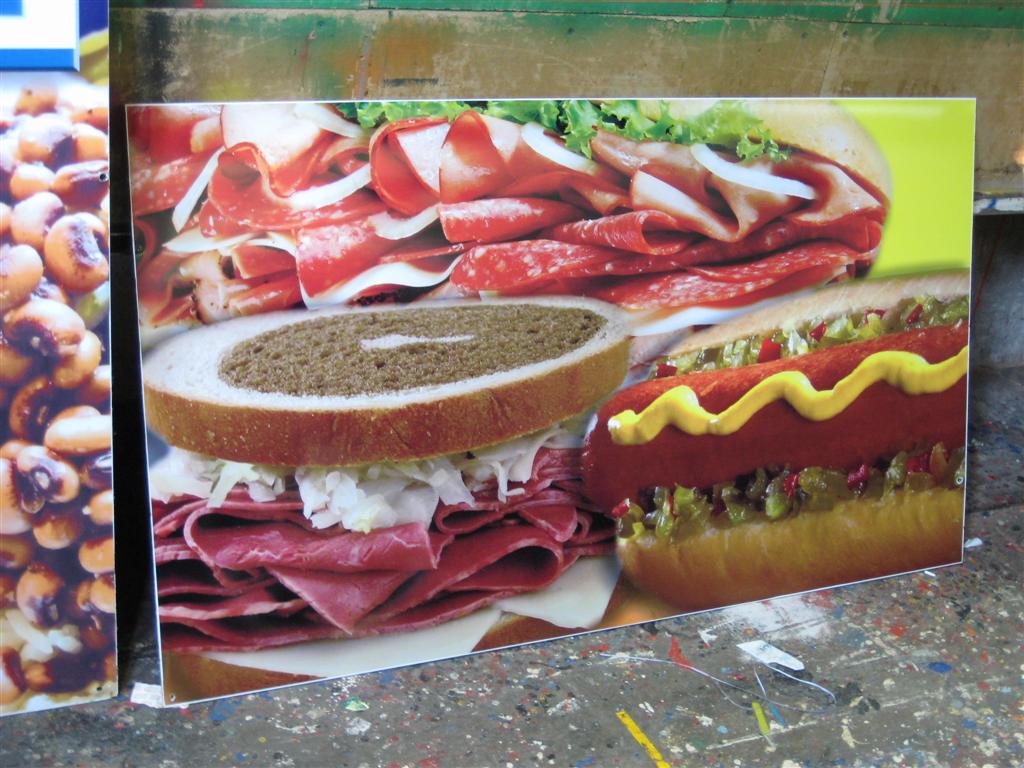 Deli Sandwiches And Hot Dog Food Photo Sign Panel