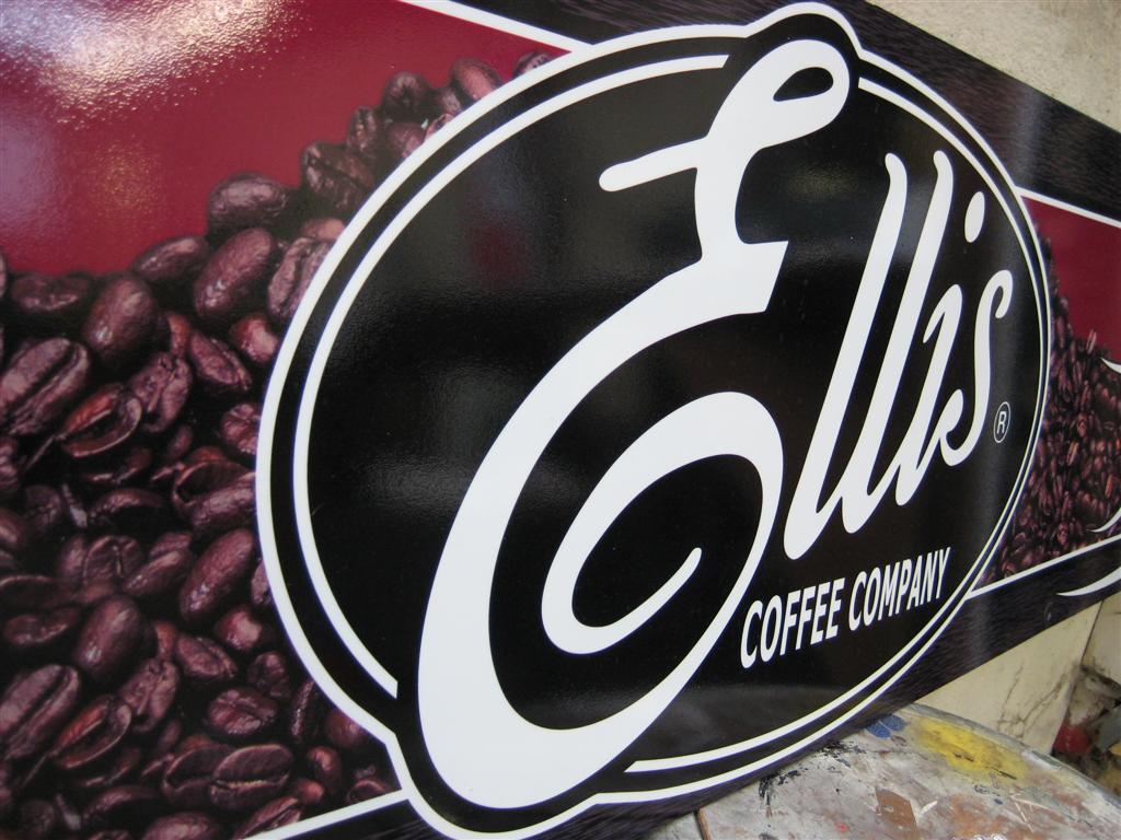 Ellis Coffee Company Logo Sign With Coffee Beans