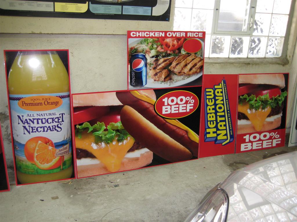 Food Vendor Menu Panels Hebrew National Nantucket Nectars