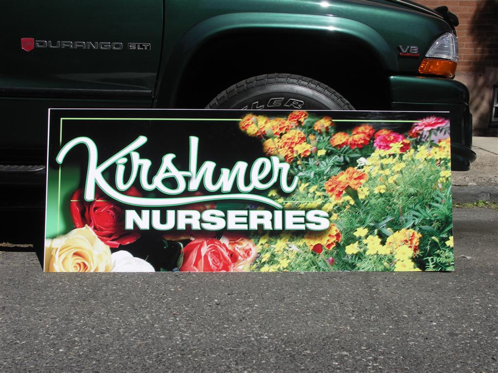 Kirshner Nurseries Floral Banner Sign