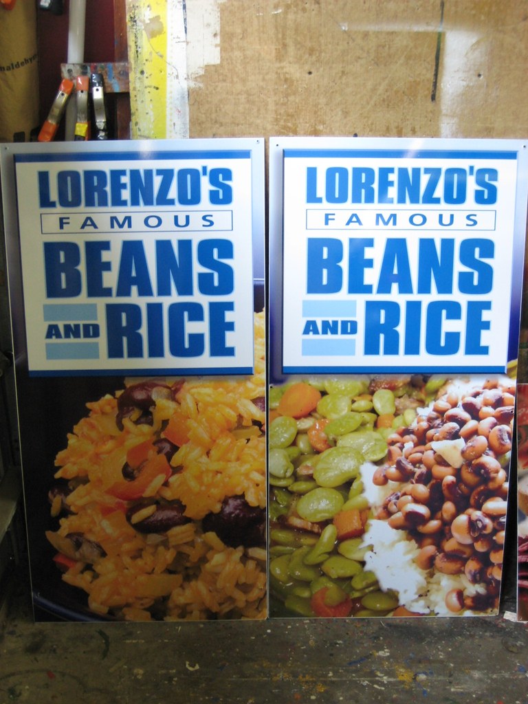 Lorenzos Famous Beans And Rice Signs