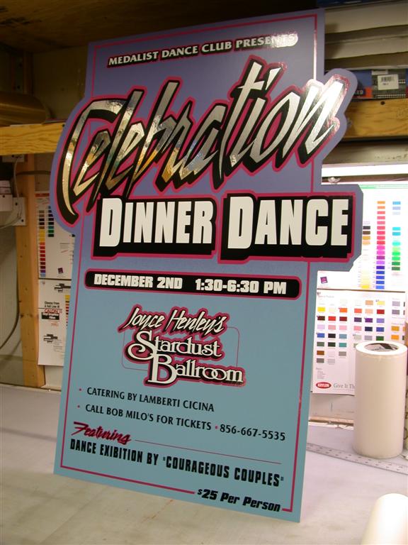 Medalist Dance Club Celebration Dinner Dance Sign