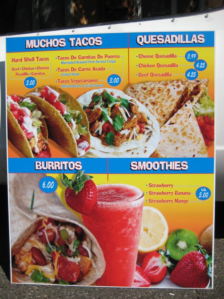 Muchos Tacos Menu Board Sign