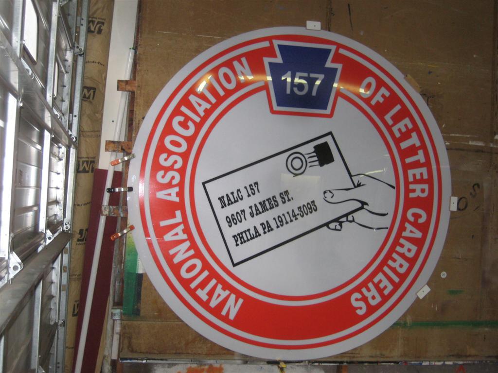 NALC 157 National Association Letter Carriers Round Sign