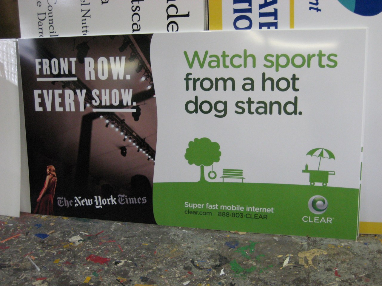 New York Times And CLEAR Internet Double Sided Sign