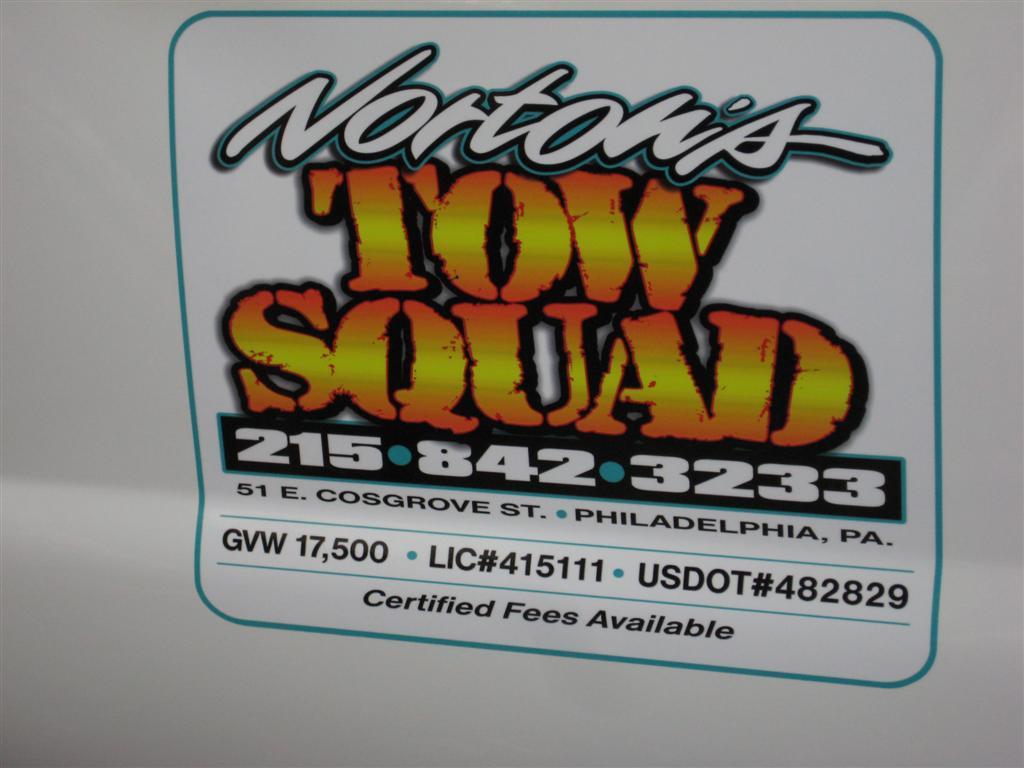 Nortons Tow Squad Philadelphia Truck Door Sign