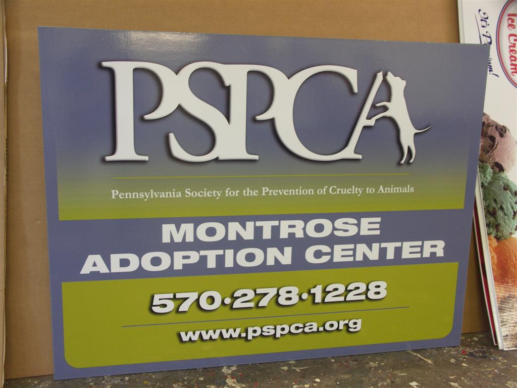 PSPCA Montrose Adoption Center Sign