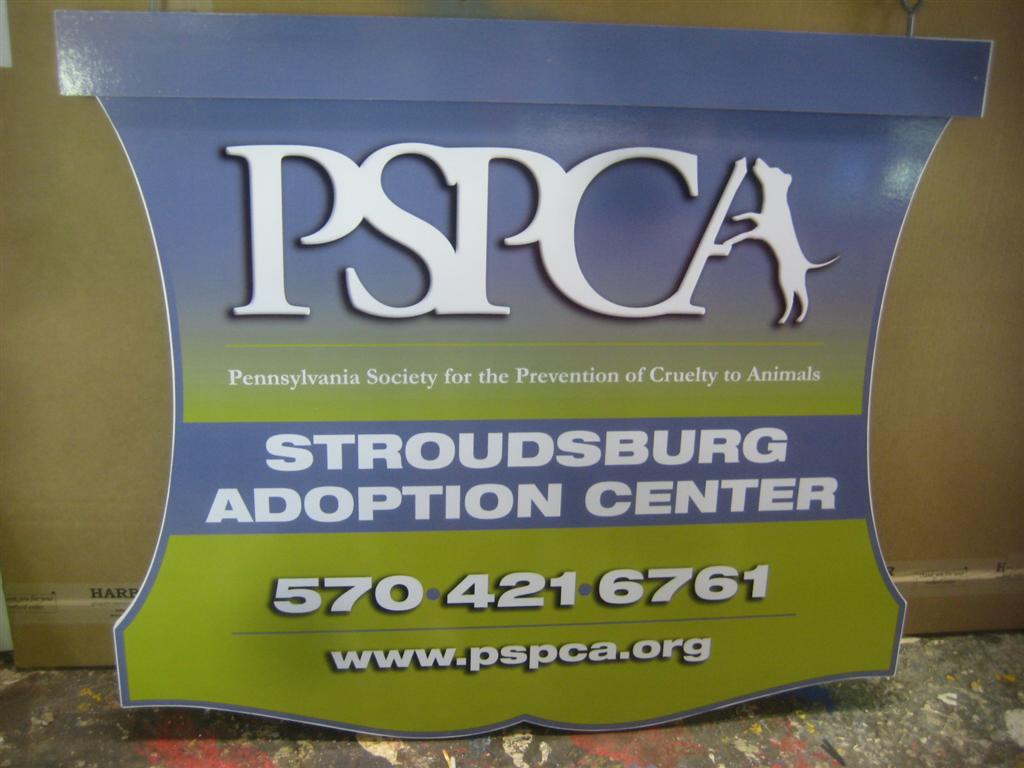 PSPCA Stroudsburg Adoption Center Shaped Sign