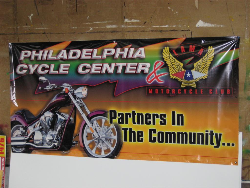 Philadelphia Cycle Center And LAMA Motorcycle Club Banner