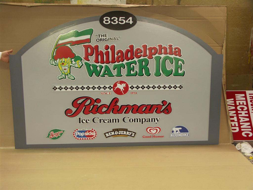 Philadelphia Water Ice And Richmans Ice Cream Combo Sign