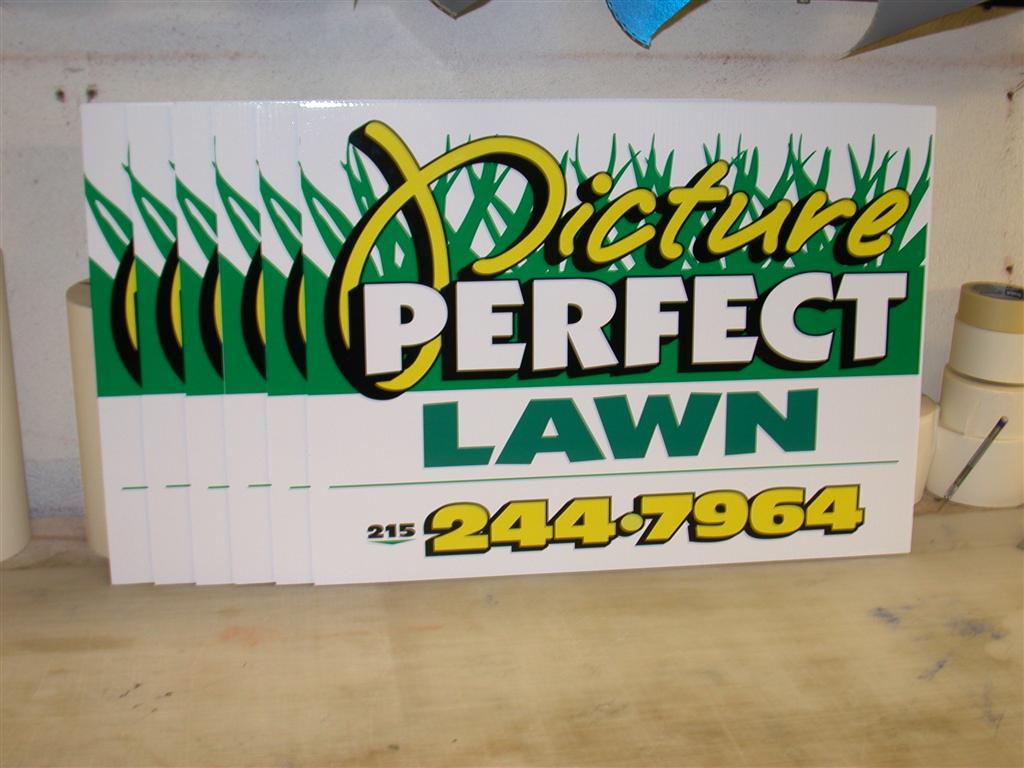 Picture Perfect Lawn Care Yard Signs