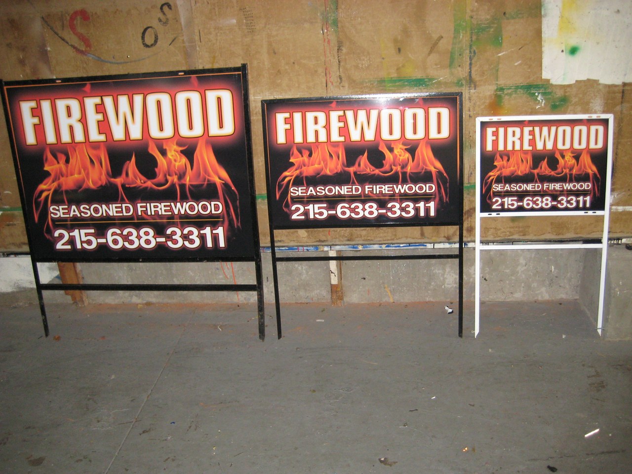 Seasoned Firewood Yard Signs Three Sizes