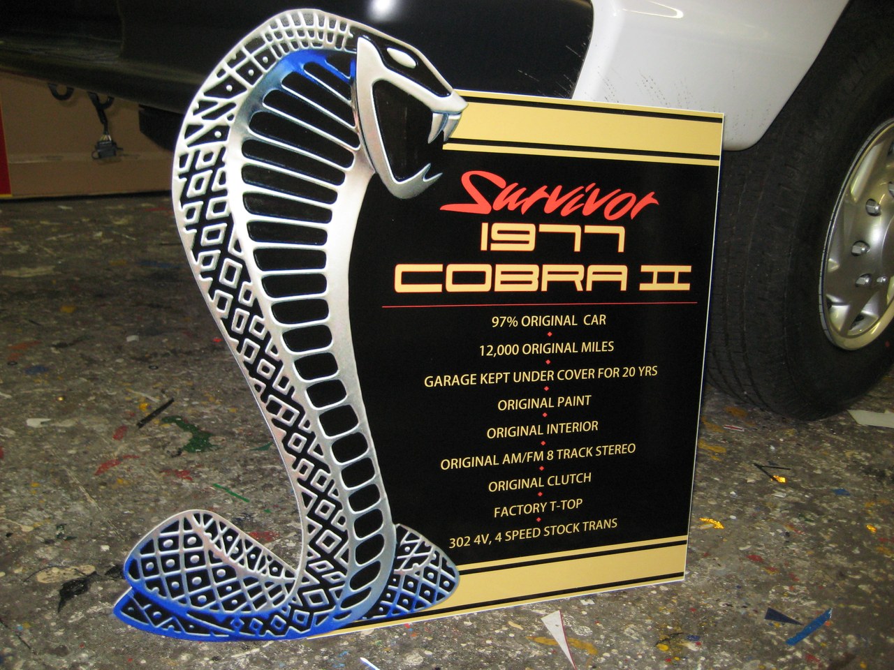 Survivor 1977 Cobra II Show Sign