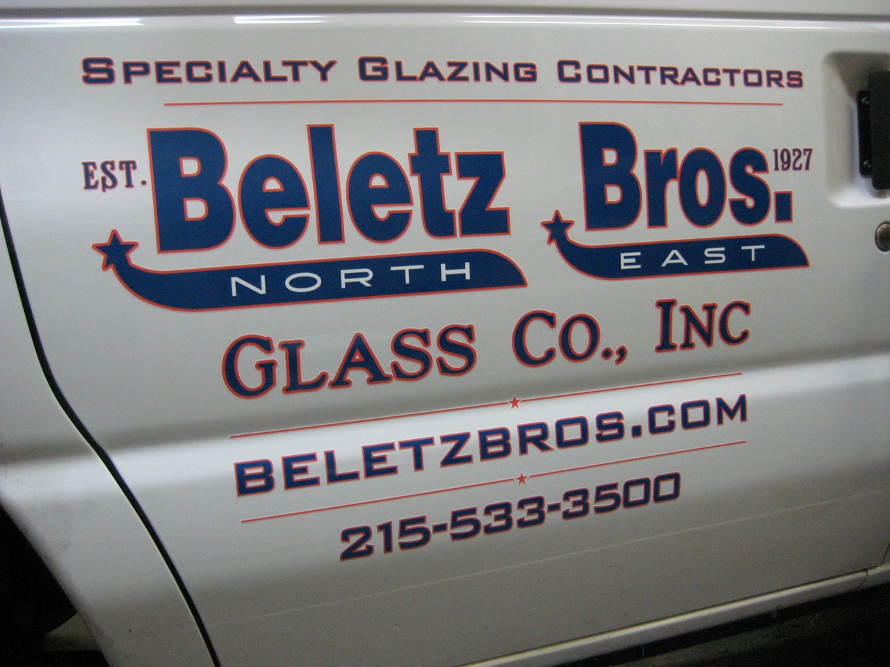 Beletz Bros Glass Co Van