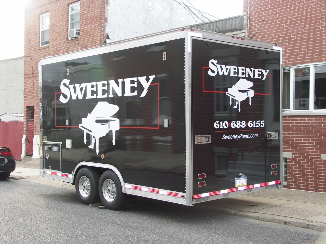 Sweeney Piano Enclosed Trailer Rear Quarter