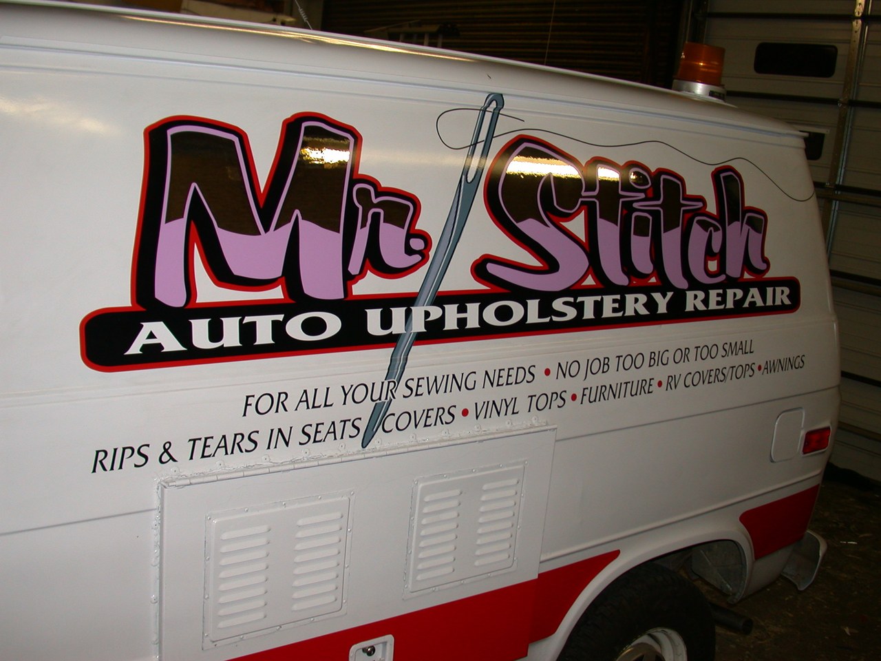 mr stitch auto upholstery repair van
